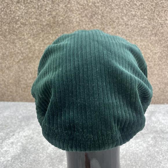 TOPSHOP FOREST GREEN CORDUROY BAKERS HAT BERET CAP PUFFY Y2K - Picture 5 of 7